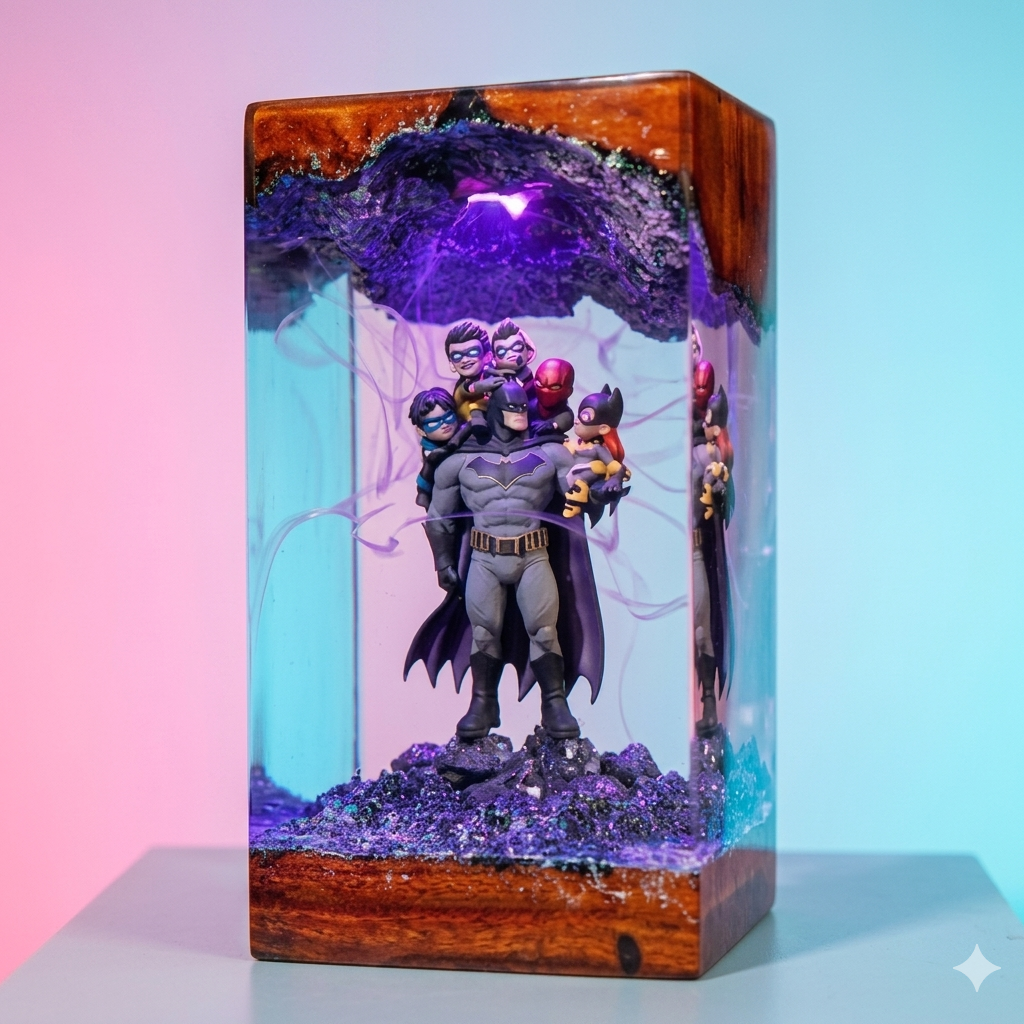 Bat-Family Resin Lamp TM [PRE ORDER]